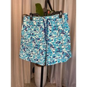 Vineyard Vines Mens Blue Geometric Mosaic Chappy Swim Trunks Shorts Size Large